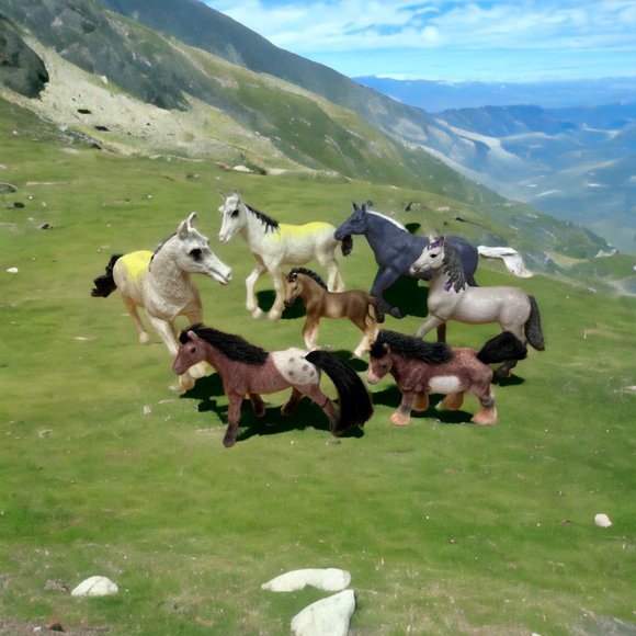 Lot of 7 Mixed Toy Horses - Picture 8 of 8